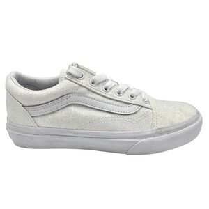 Vans Old Skool Sneakers Womens 5 (Kids 3) White Glitter Shimmer Low Top Shoes